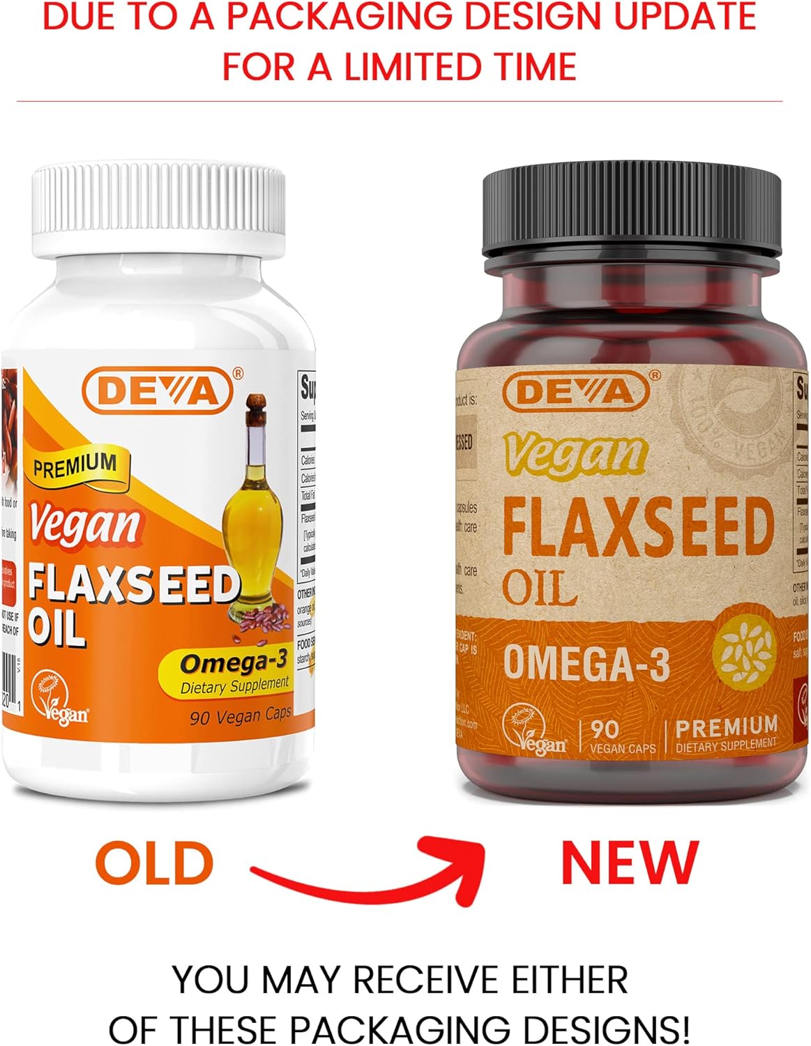 Vegan Omega-3 Flaxseed Oil Supplement - 1000 MG Per Serving - Cold-Pressed & Unrefined - Non-Fish Alternative - Omega-3 ALA - 90 Capsules