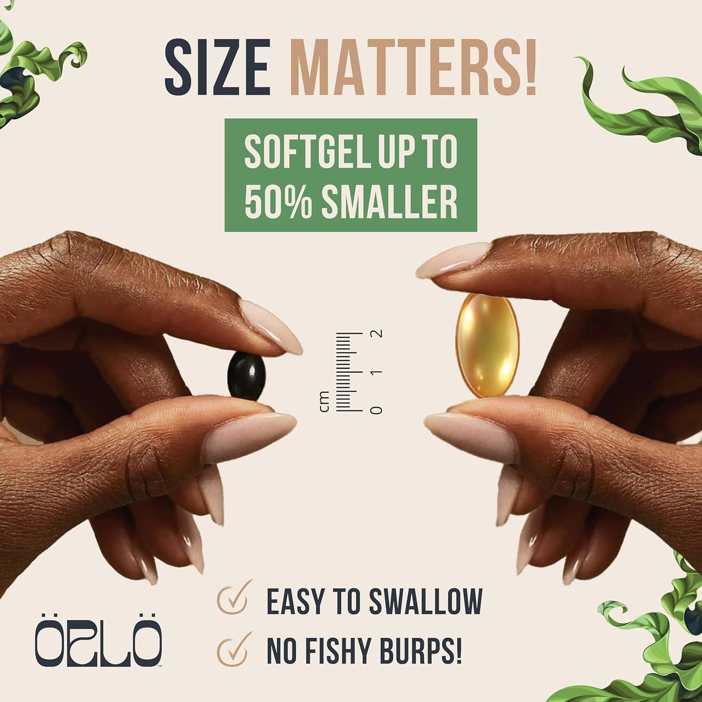 Vegan Omega-3 Supplement with Plant-Based DHA & EPA Fatty Acids - Triple Strength Algae Omega-3 Oil - Sustainable Alternative to Fish Oil - 60 Mini Softgels