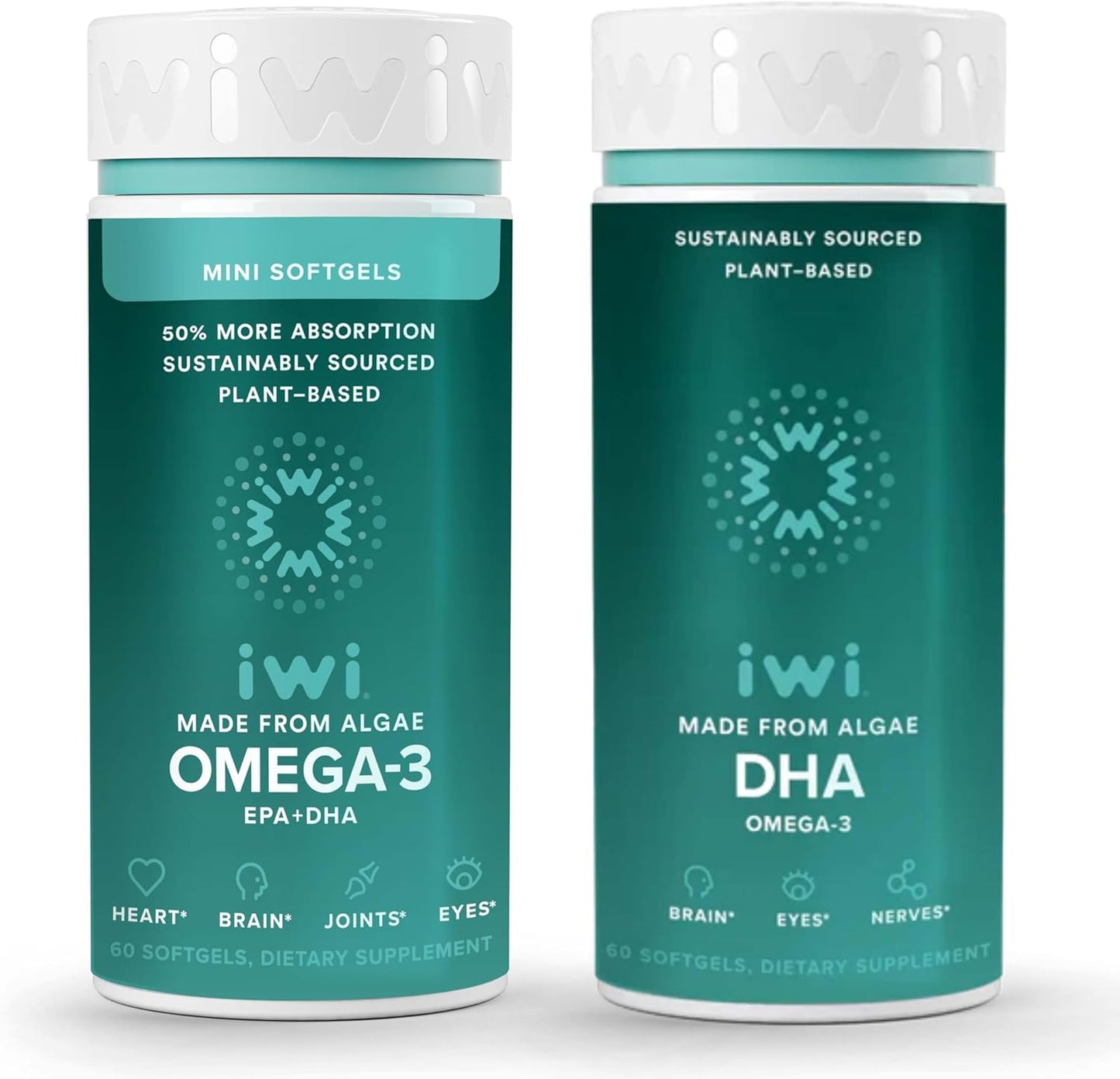 Vegan Plant-Based Algae Omega-3 Bundle, 30 Servings, No Fishy Aftertaste, Krill & Fish Oil Alternative