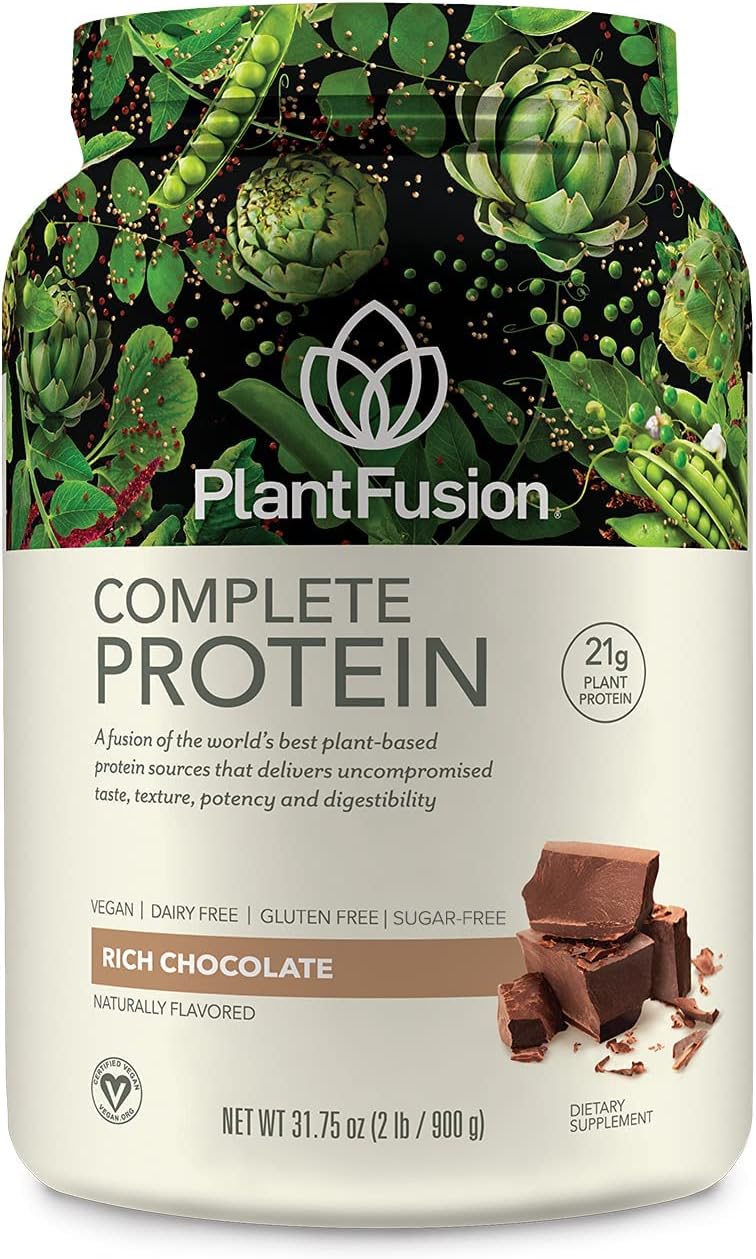 Vegan PlantFusion Bundle: Complete Protein & Meal, Chocolate & Vanilla, Dairy/Gluten/Soy Free, Allergy-Friendly, Digestive Enzymes, Dietary Supplement