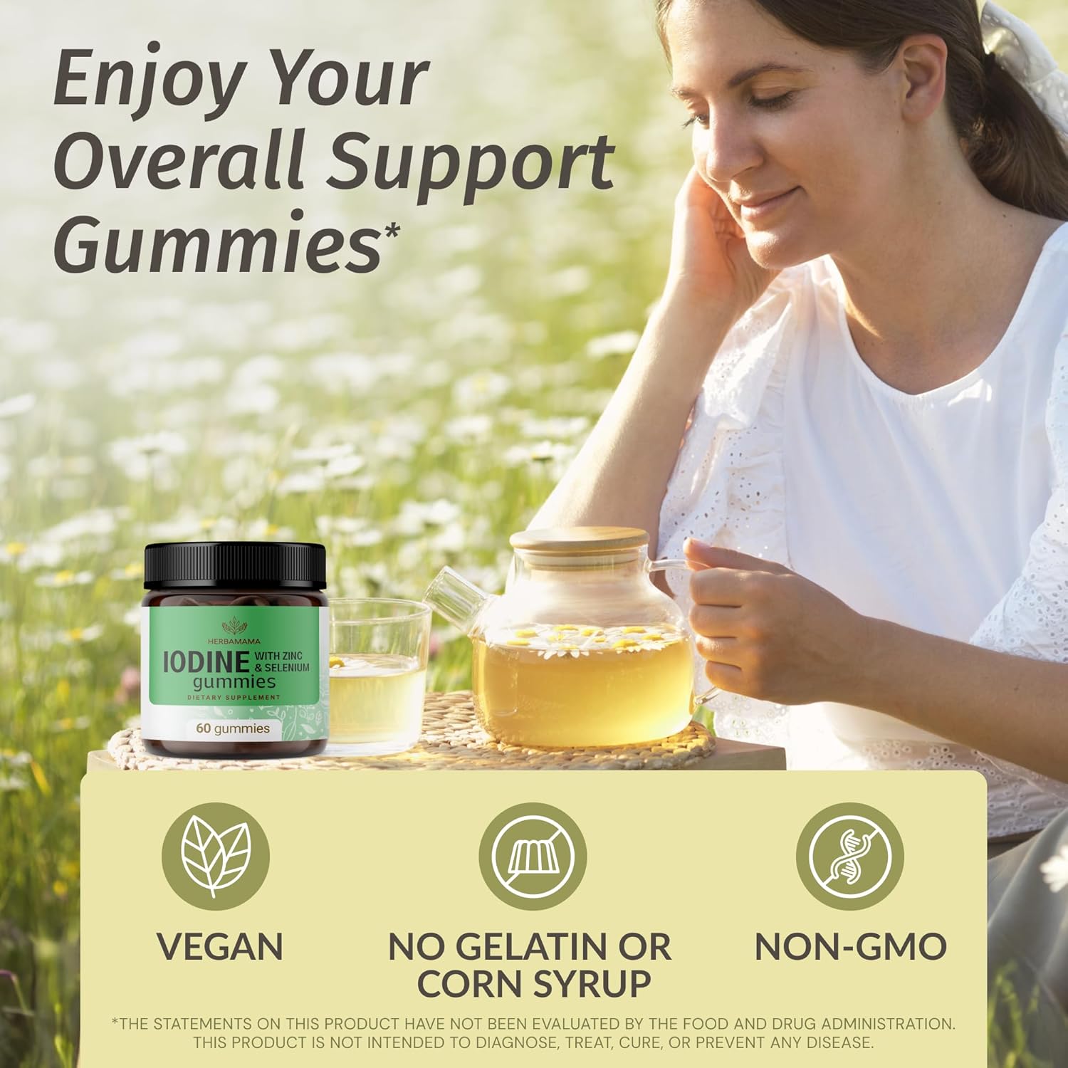 Vegan Potassium Iodine and Mullein Leaf Extract Bundle - Iodine Gummies and Drops Kit - Non-GMO, Alcohol-Free - 2 Pack