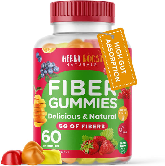 Vegan Prebiotic Fiber Gummies for Adults & Kids - Digestion Support & Bloating Relief with Chicory Root Enzymes