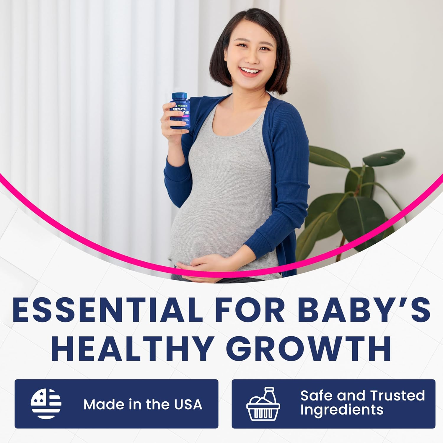 Vegan Prenatal DHA Supplements - 800mg DHA DPA Plant Based Omega 3 - Supports Baby Brain and Eye Development - Optimal Mom and Baby Health - No Fish Oil