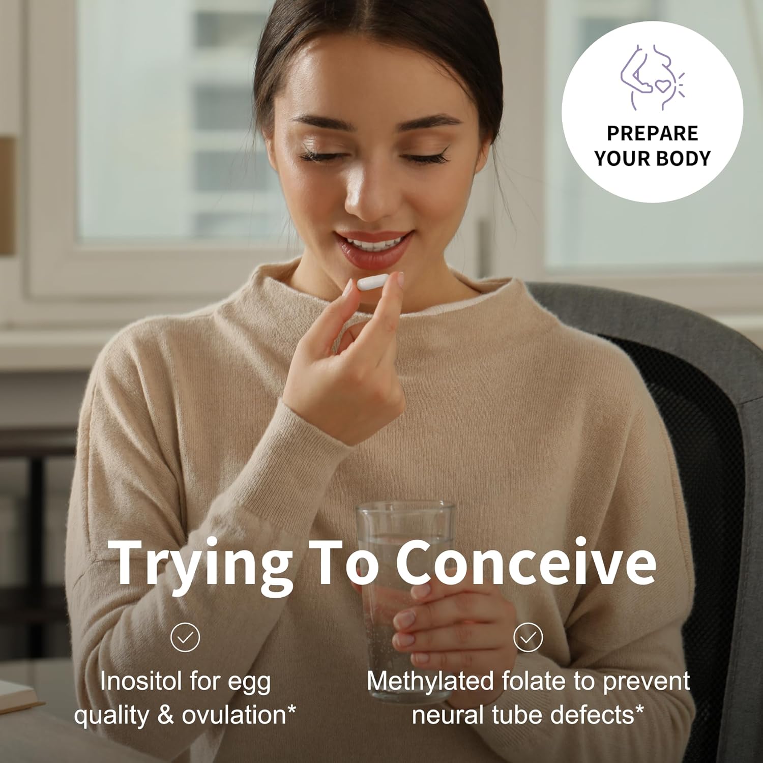 Vegan Prenatal Multi Vitamin for Pregnancy & Postpartum - Iron-Free with Methylated Folate - 90 Capsules