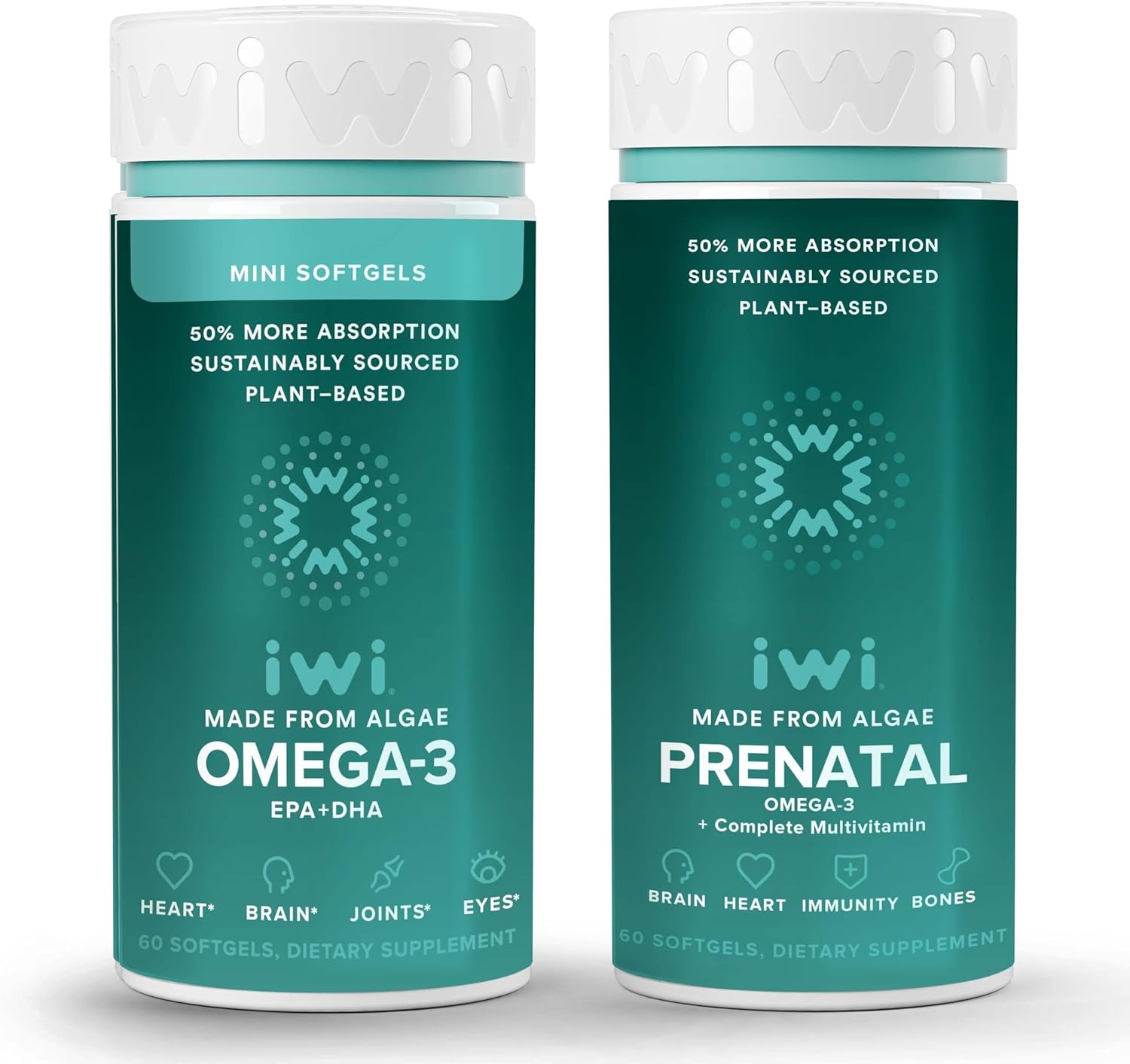 Vegan Prenatal Multivitamin & Omega-3 Mini Bundle, 30 Servings, Plant-Based Algae Omega 3, Fish Oil Alternative