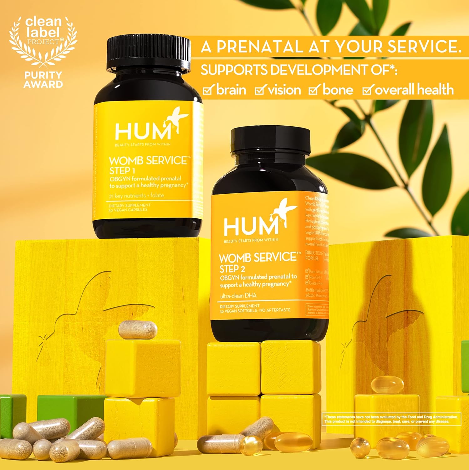 Vegan Prenatal & Postnatal Vitamins Combo Pack with Choline - OBGYN Formulated Clean Pregnancy Support