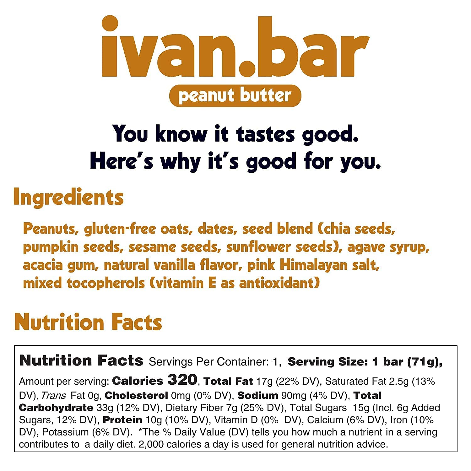 Vegan Protein Packed Energy Snack Bars with All Natural Ingredients - Peanut Butter Flavor (2.5 Ounce, Pack of 16) - Soy, Dairy, and Gluten Free