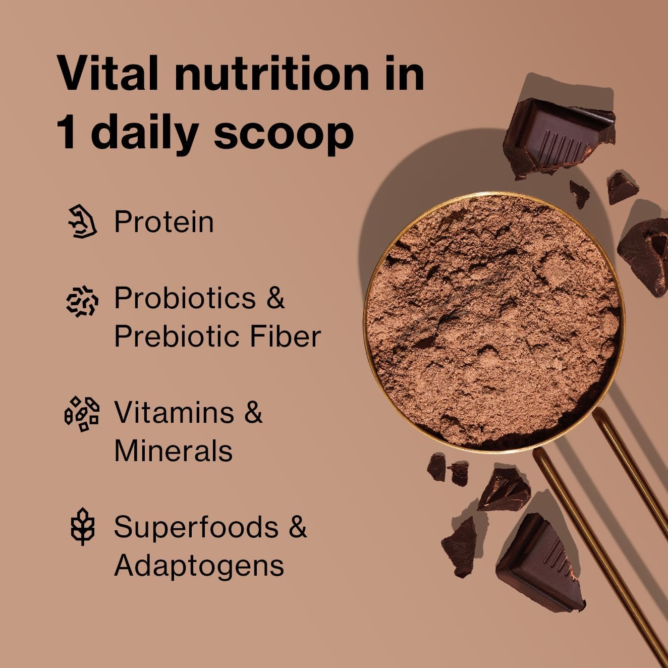Vegan Protein Powder with 0g Added Sugar for Slimming Formula and Muscle Support - Gluten-Free Superfood Shake with Stress Management Benefits - Vanilla Flavor (30 Servings)
