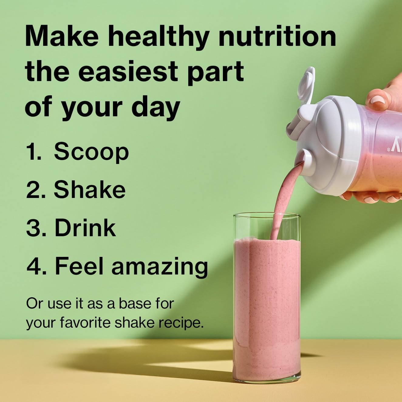 Vegan Protein Powder with 0g Added Sugar for Slimming Formula and Muscle Support - Gluten-Free Superfood Shake with Stress Management Benefits - Vanilla Flavor (30 Servings)