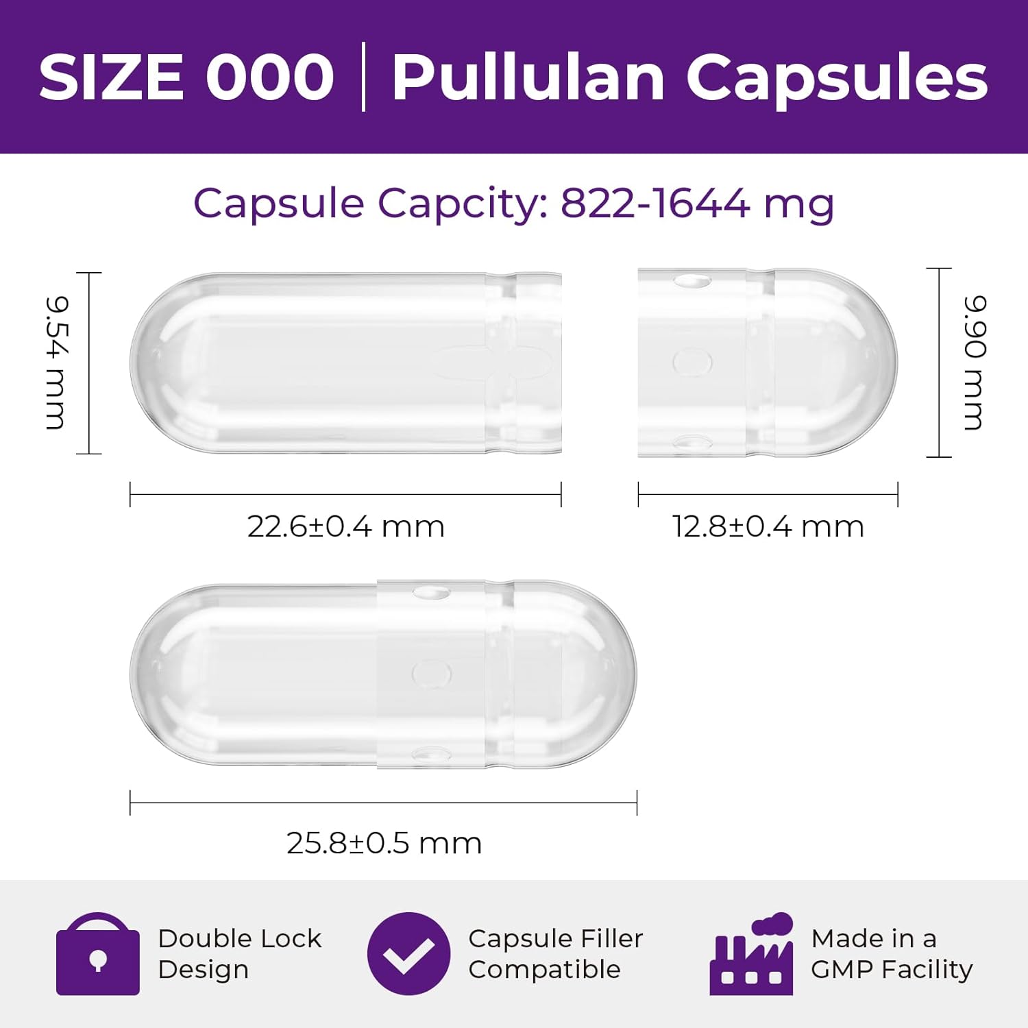 Vegan Pullulan Empty Capsules Size 000 (100 Count) with Micro Lab Spoons - DIY Vegetable Capsule Filling Kit