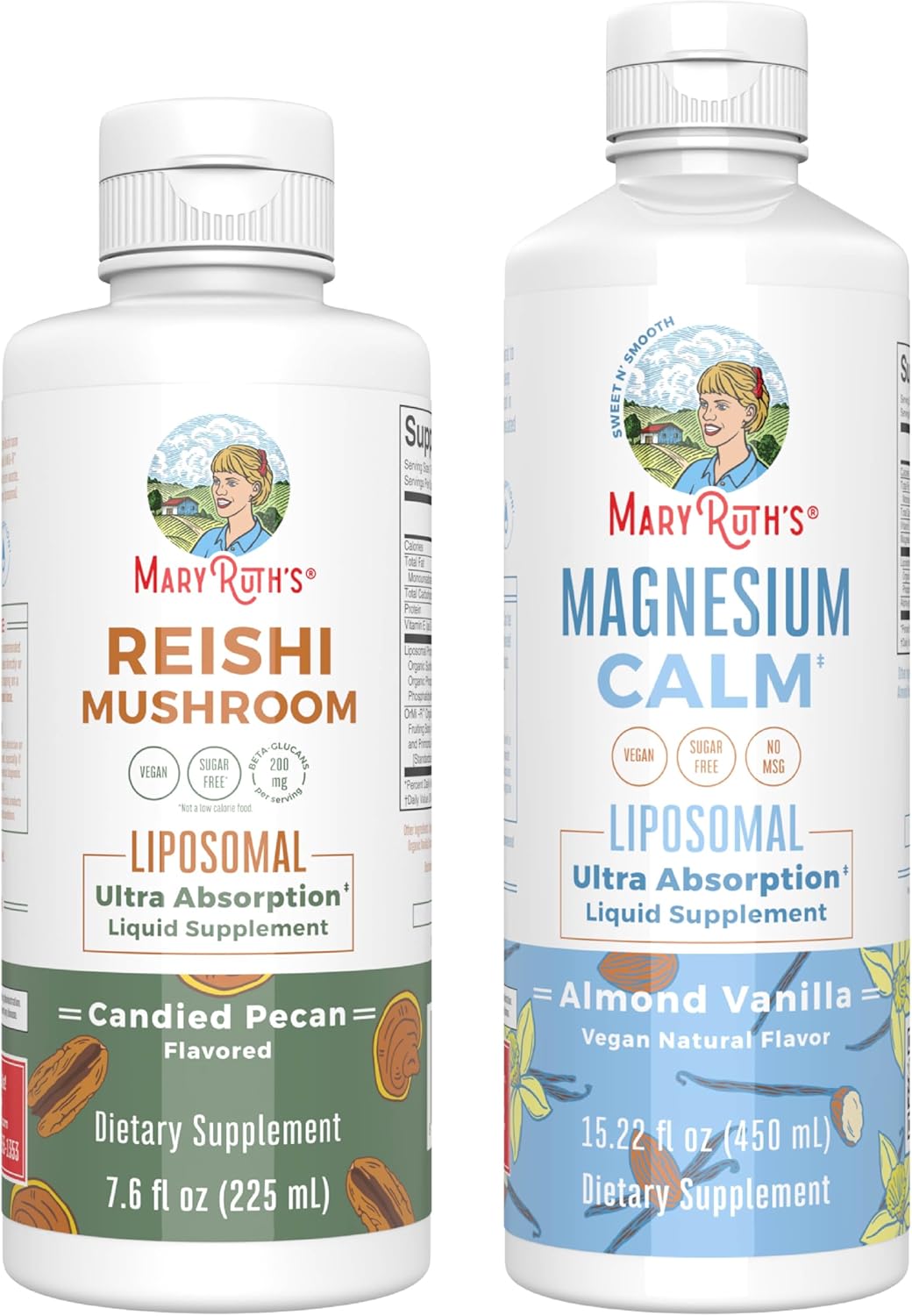 Vegan Reishi Liposomal & Magnesium Vitamins for Immunity & Wellness | Candied Pecan & Almond Vanilla | Clean Label Project Verified® | Non-GMO & Gluten-Free