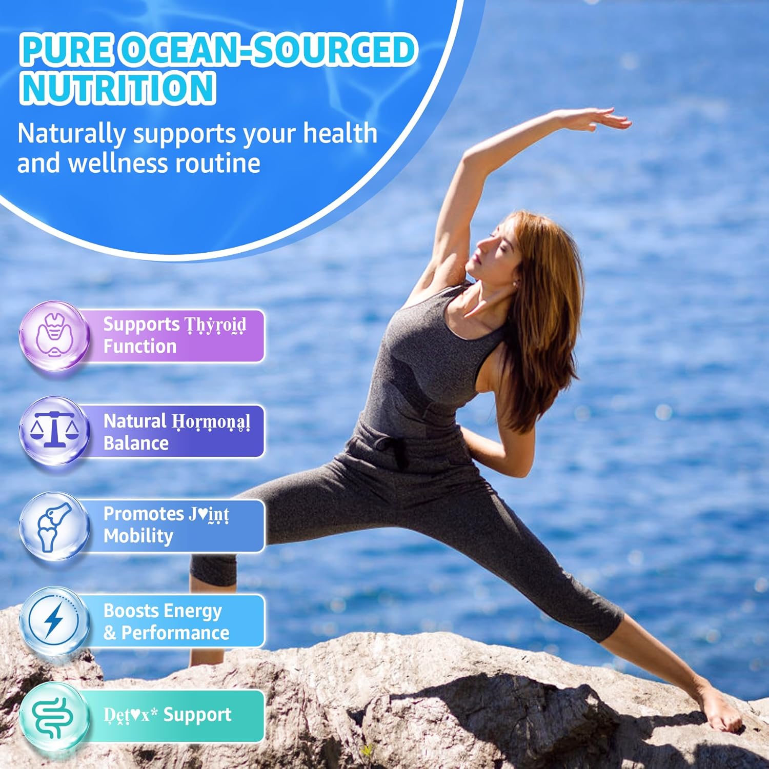 Vegan Sea Moss Gummies with Omega-3, Ashwagandha, Turmeric, Elderberry, Vitamins D3/B12, and More for Immunity and Energy Support - 120 Count