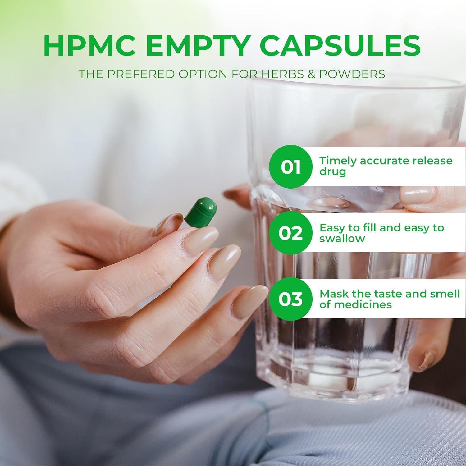 Vegan Size 000 Empty Capsules (1,000 Count) Plant Based Clear Caps Filling Kit with Spoons - Gluten Free, Non-GMO, Halal Certified