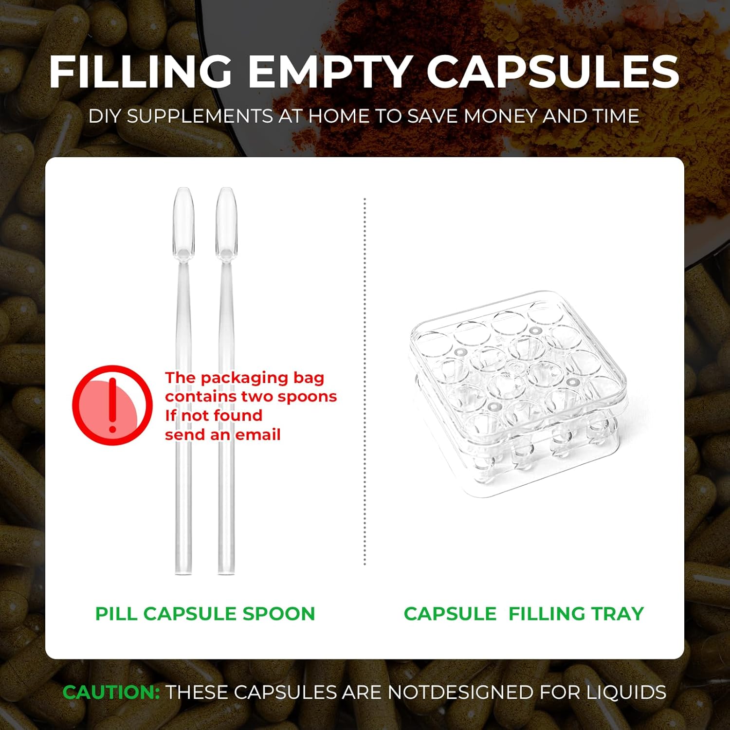 Vegan Size 000 Empty Capsules (1,000 Count) Plant Based Clear Caps Filling Kit with Spoons - Gluten Free, Non-GMO, Halal Certified