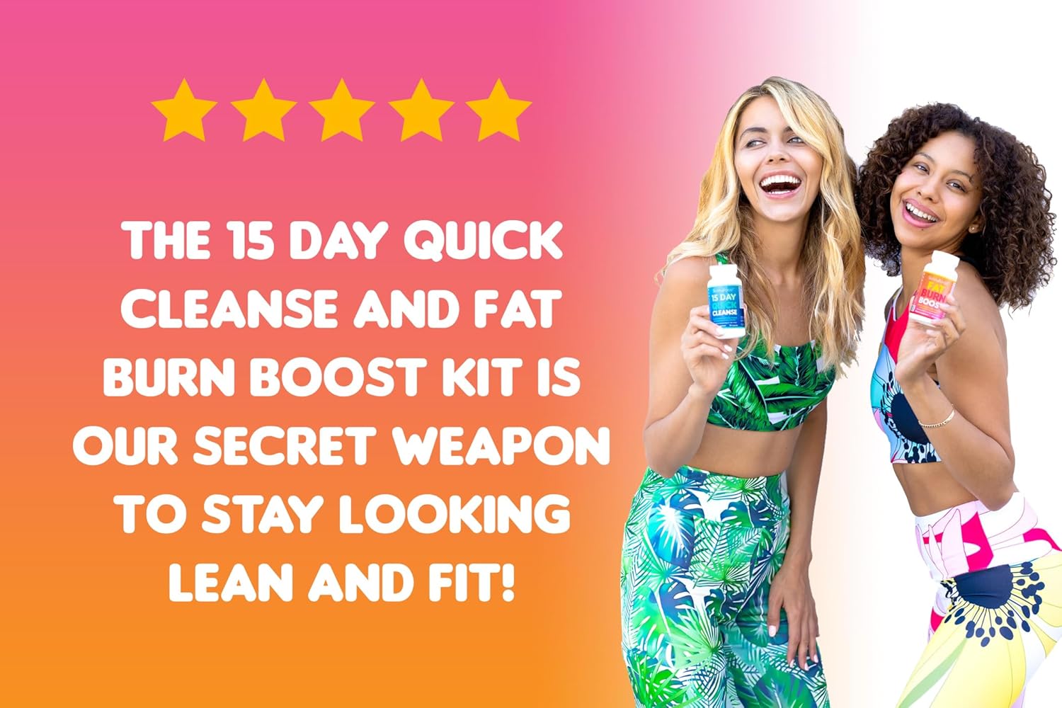 Vegan SkinnyBoost Fat Burn & Quick Cleanse Kit: Detox & Metabolism Support, Colon Cleanser - Made in USA