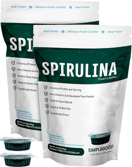 Vegan Spirulina Cubes - Nutrient-Rich Superfood Pods for Smoothies - High Protein, Vitamin-Packed Spirulina (280g)