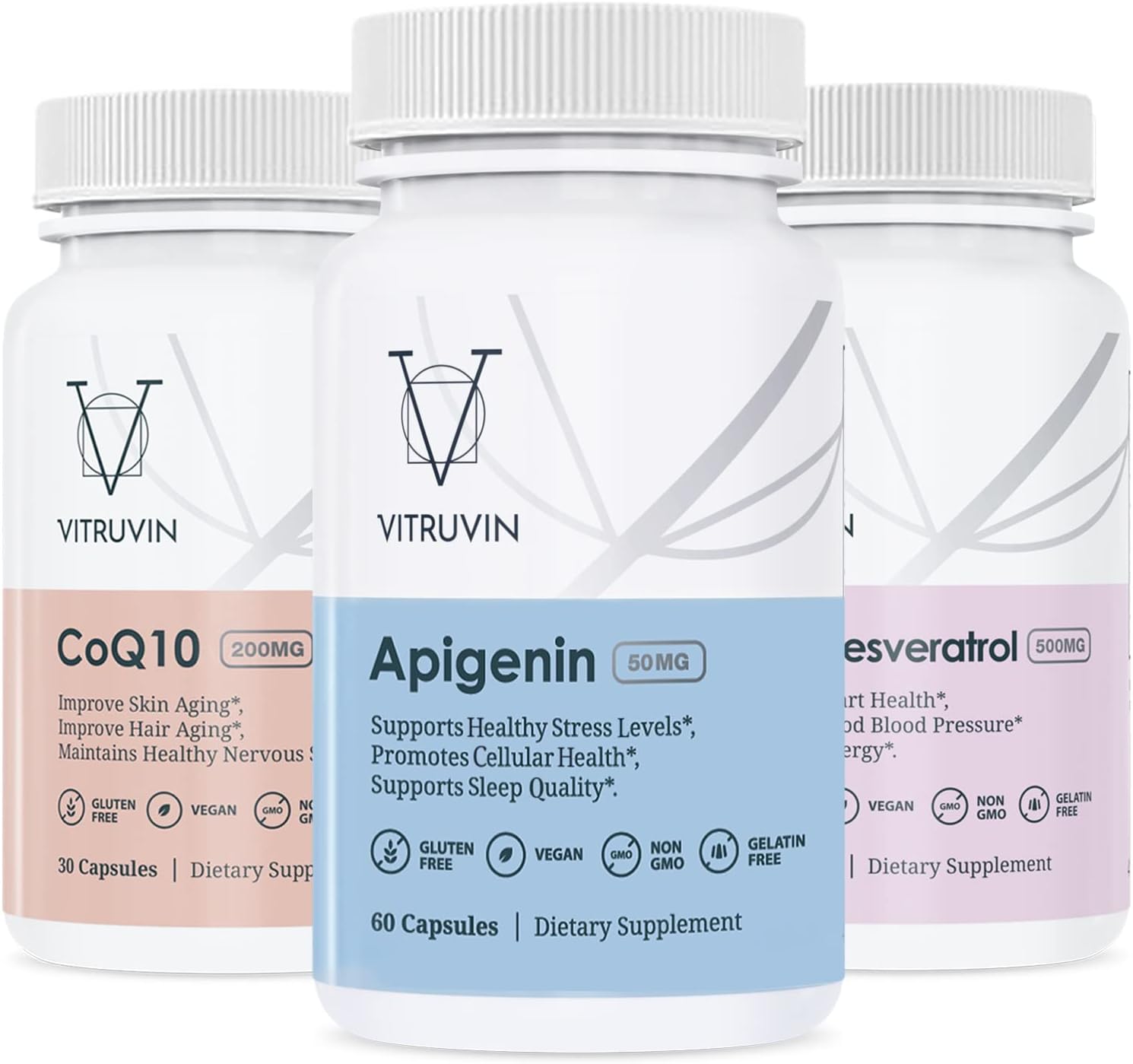 Vegan Sport Recovery Supplement with Apigenin, COQ10, and Resveratrol - Non-GMO and Gluten-Free