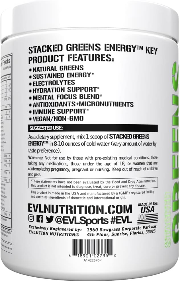 Vegan Super Greens Powder with Multivitamin for Energy & Immune Support