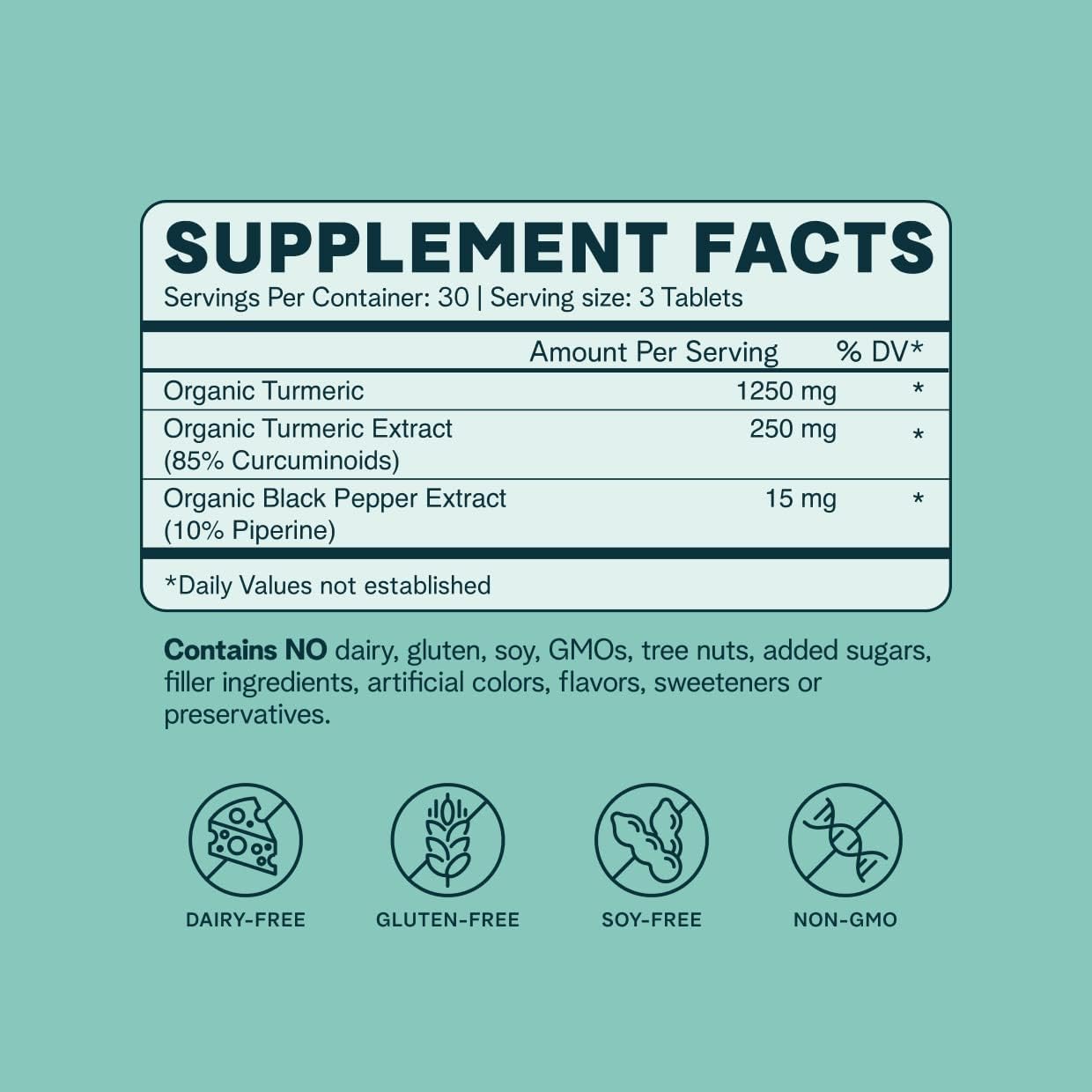 Vegan Turmeric Curcumin with Piperine Tablets for Joint & Cardio Health - Supports Cognitive Function - 90 Tablets