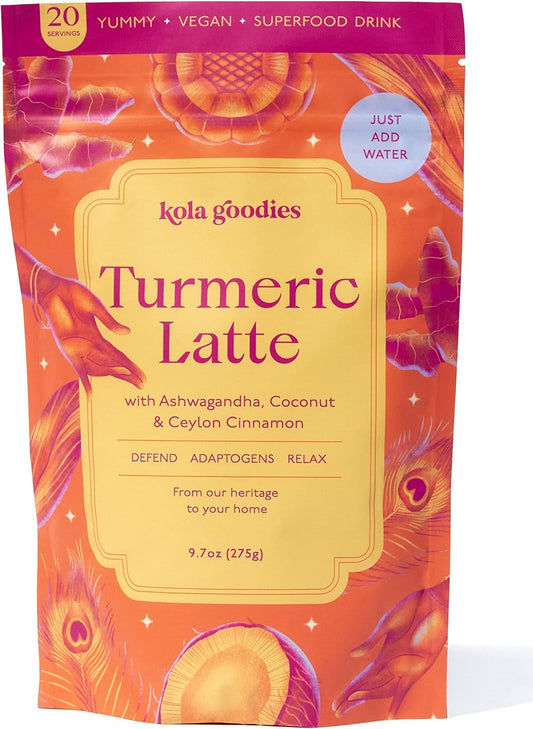Vegan Turmeric Latte with Ashwagandha, Coconut, and Cinnamon - All Natural Superfood for Digestion, Immunity, and Relaxation - 18 Servings