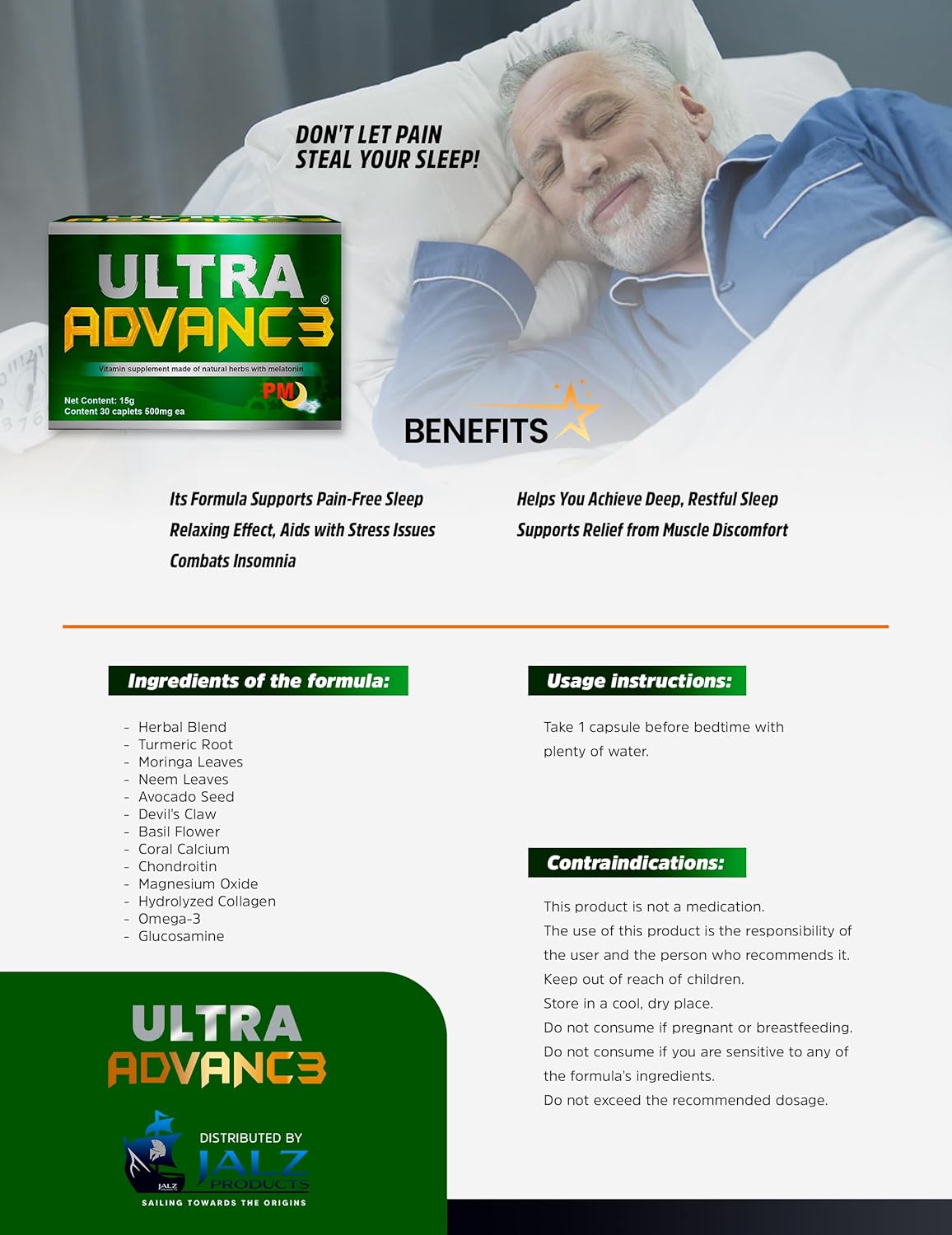 Vegan Ultra Advance Joint Support with Omega-3, Turmeric, Glucosamine Chondroitin - Non GMO, 30 Capsules