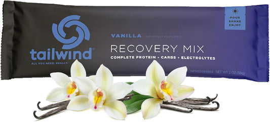 Vegan Vanilla Recovery Mix with Protein, Carbs, Electrolytes - Gluten, Soy, Dairy-Free - 12 Servings