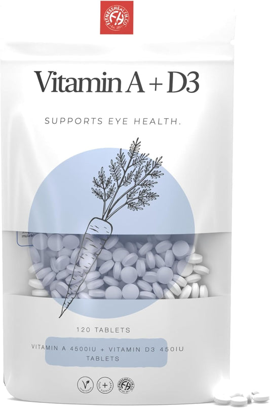 Vegan Vitamin A 10000IU Tablets for Healthy Skin & Vision - Mood Support Supplement - Quality Nutrition for Fitness - Vegan/Vegetarian Friendly - Eco-Friendly Packaging