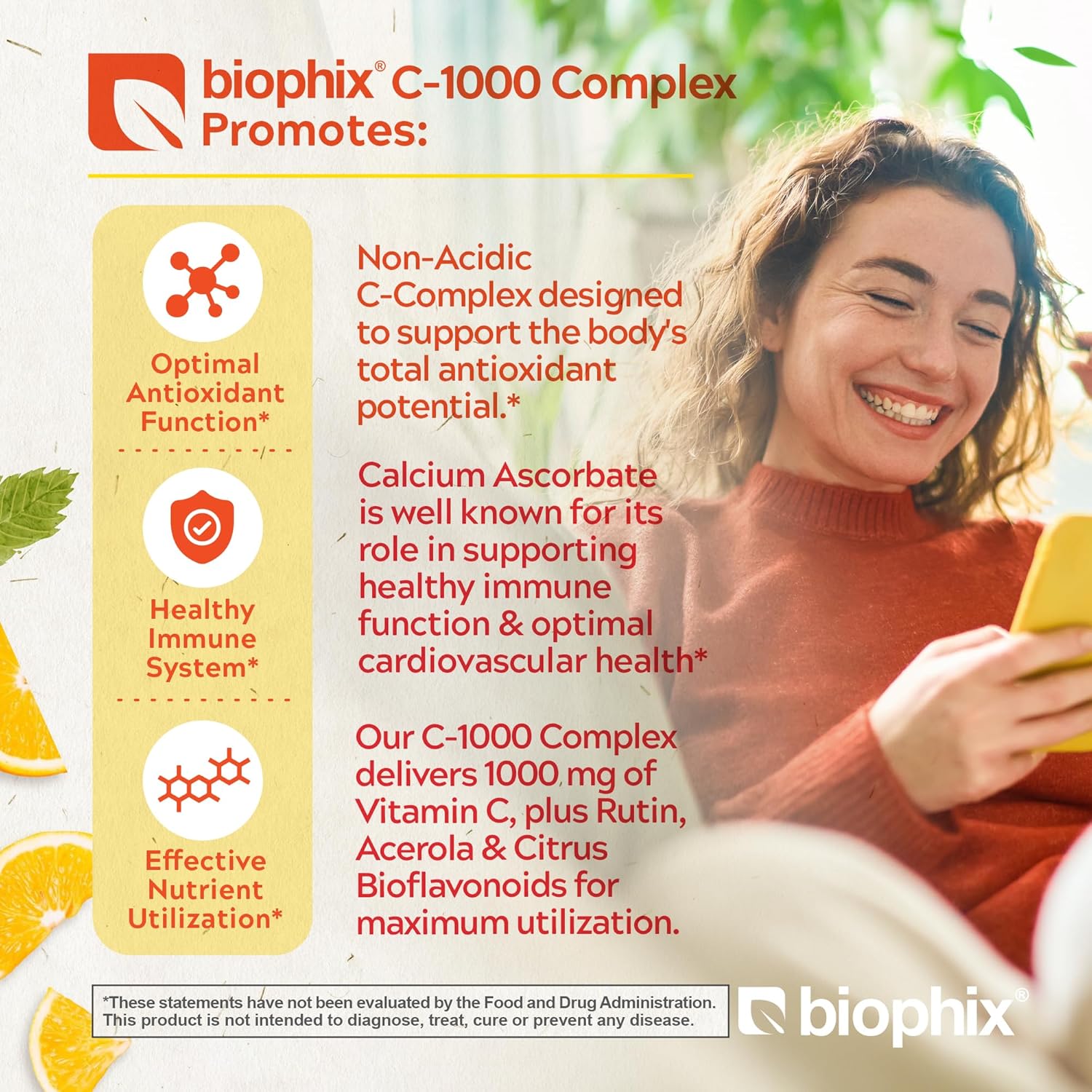 Vegan Vitamin C-1000 mg Complex with Calcium & Bioflavonoids - Immune Health Support - 30 Tablets