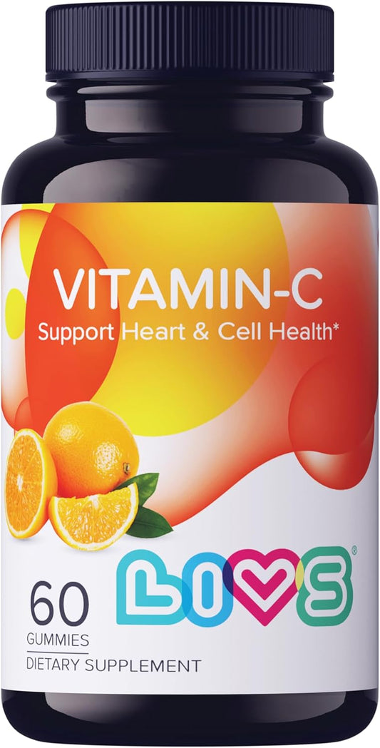 Vegan Vitamin C Gummies for Adults - Immune Support Supplement with 250mg Vitamin C, Orange Flavor, 60 Count