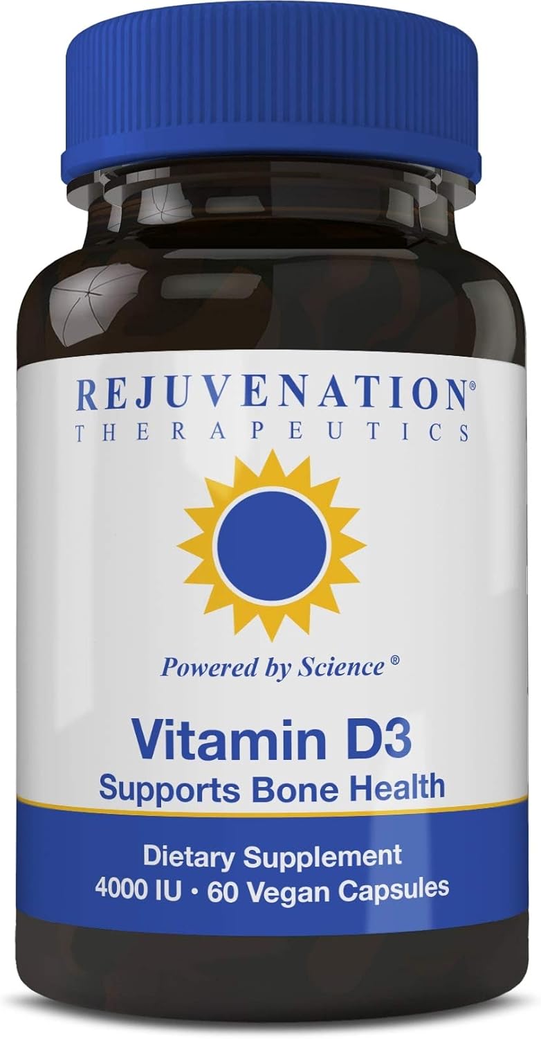 Vegan Vitamin D3 4000IU Capsules for Bone Health - Rejuvenation Therapeutics (60 Count)