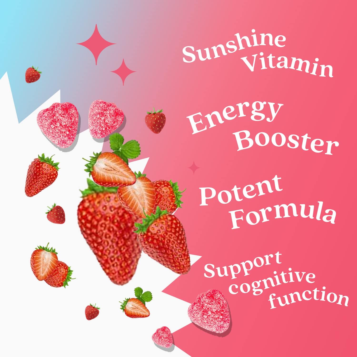 Vegan Vitamin D3 & B12 Gummies for Immune Support, Bone Strength, and Energy - Strawberry Flavor | 3-Pack
