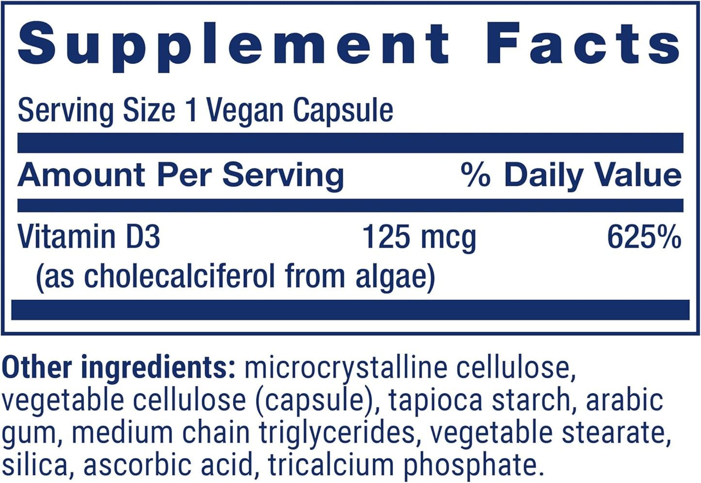 Vegan Vitamin D3 Supplement for Joint, Bone Health, and Immune Support - Non-GMO, Gluten Free (60 Count)