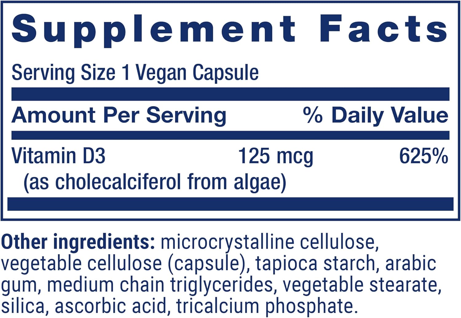 Vegan Vitamin D3 Supplement for Joint, Bone Health, and Immune Support - Non-GMO, Gluten Free (60 Count)