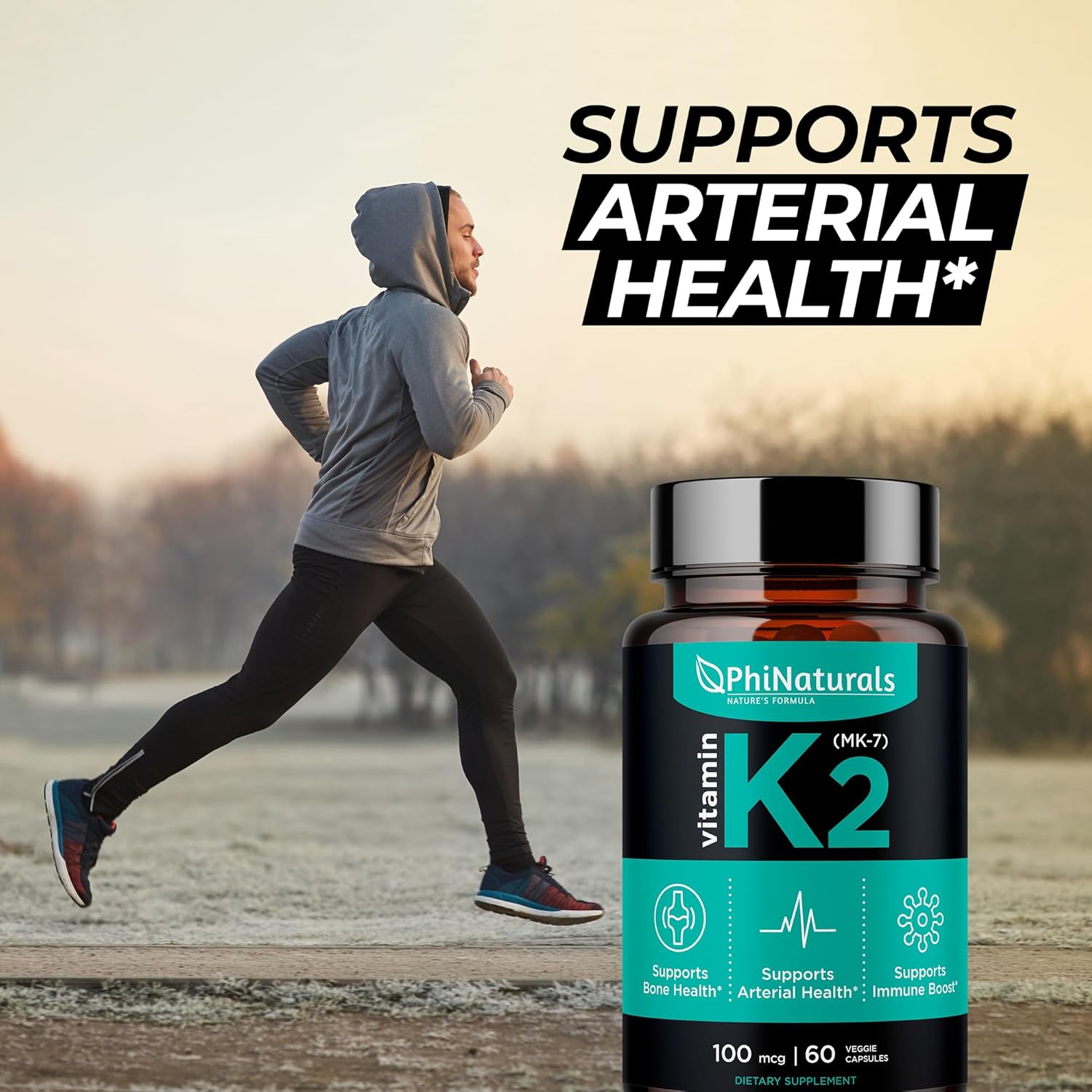 Vegan Vitamin K2 Mk7 100mcg Capsules - Bone & Heart Health Supplement from Natto