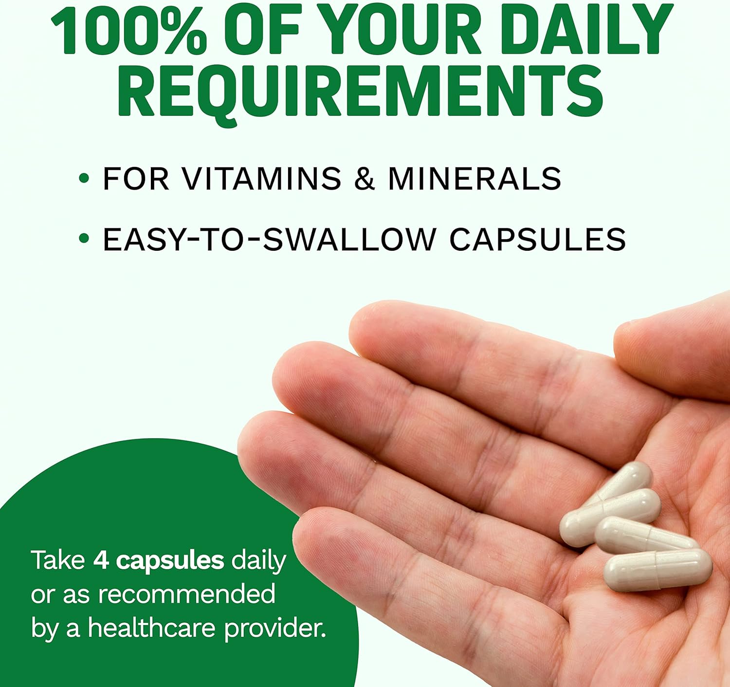 Vegan Whole Food Multivitamin Capsules for Men with Superfoods | Real Raw Veggies, Fruits, Vitamin E, A, B Complex | Non-GMO 120 Vegetarian Capsules