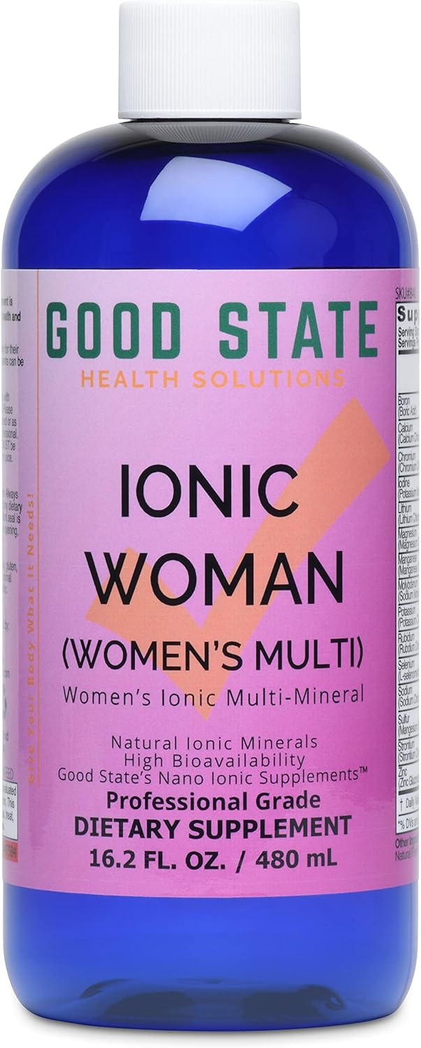 Vegan Women's Liquid Ionic Multi Mineral Supplement with 15 Different Minerals (16 oz.) by Good State Ionic Woman