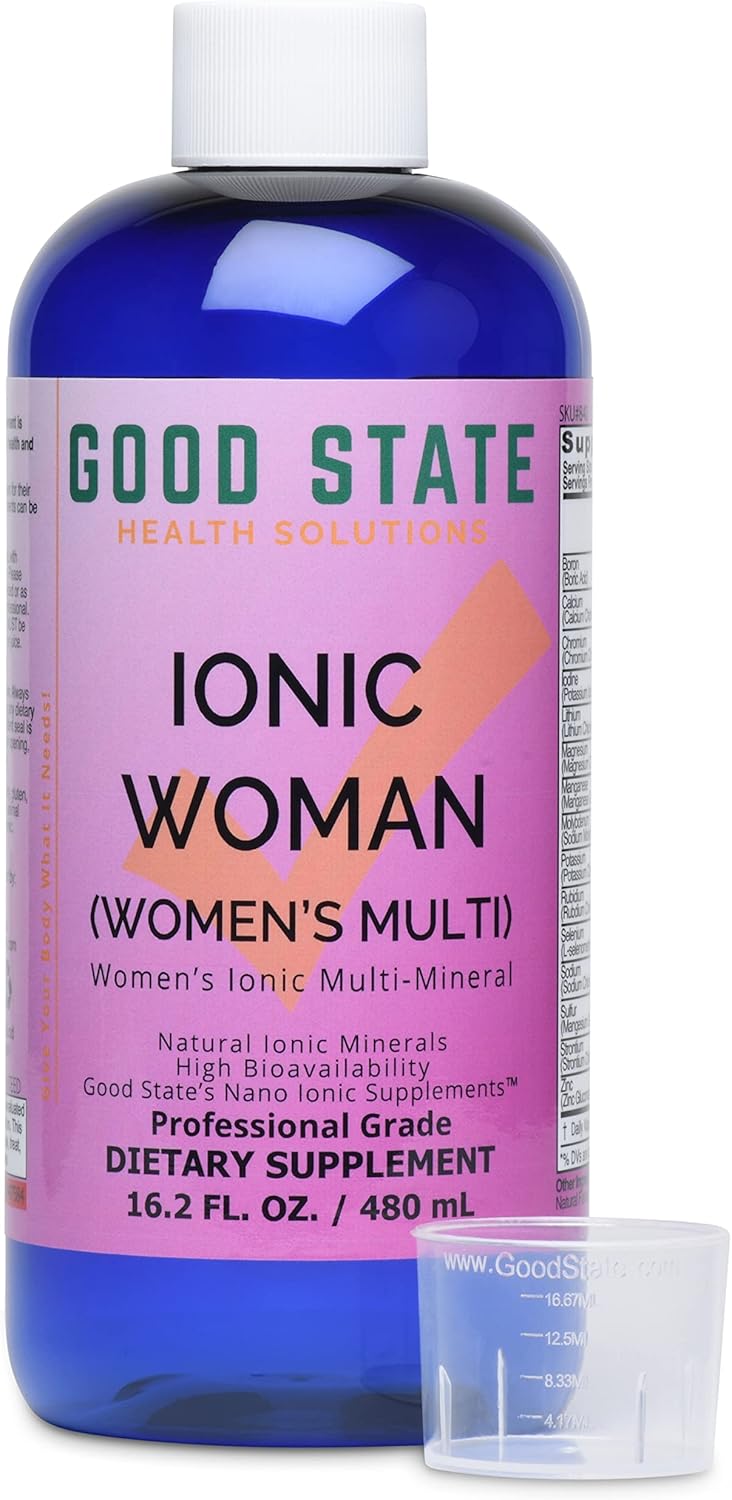Vegan Women's Liquid Ionic Multi Mineral Supplement with 15 Different Minerals (16 oz.) by Good State Ionic Woman