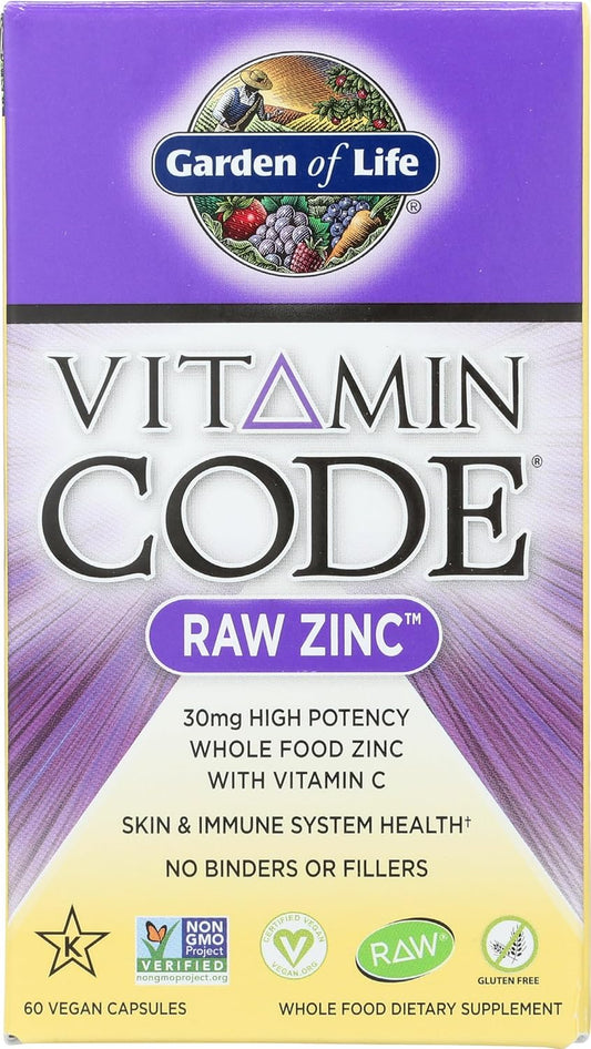 Vegan Zinc Supplement Capsules by Garden of Life - 60 Count