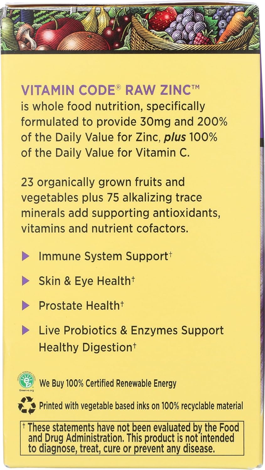 Vegan Zinc Supplement Capsules by Garden of Life - 60 Count