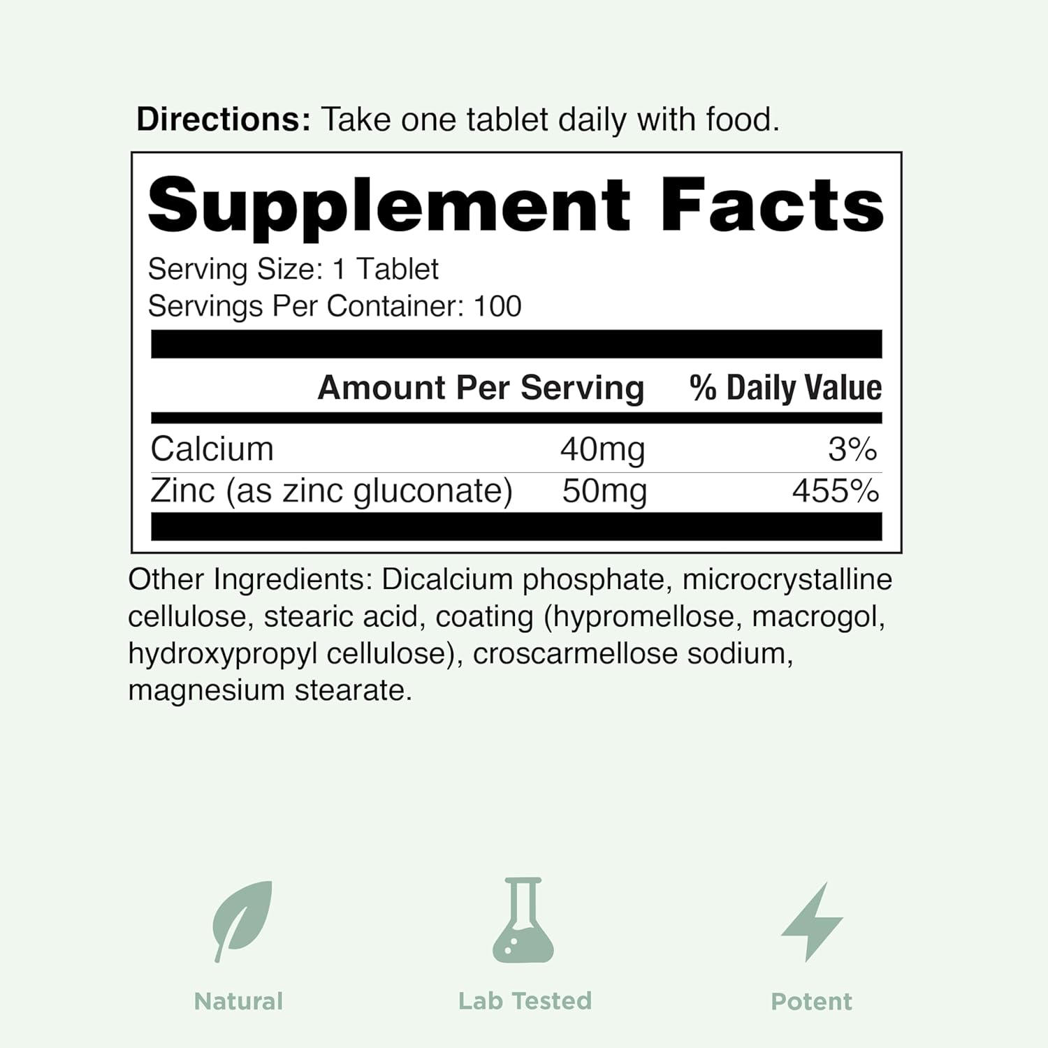 Vegan Zinc Supplements 50mg for Immune Support, Cold and Flu Relief, Clear Skin, Hormone Balance - 100 Tablets - BoostGo Australia