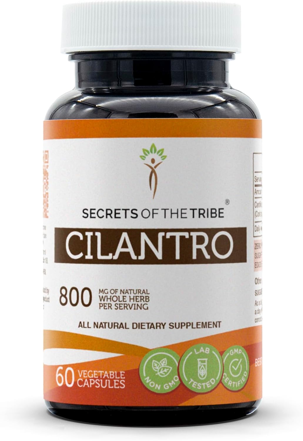 Vegetable Capsules with Cilantro Dried Leaf - Secrets of the Tribe 60 Capsules