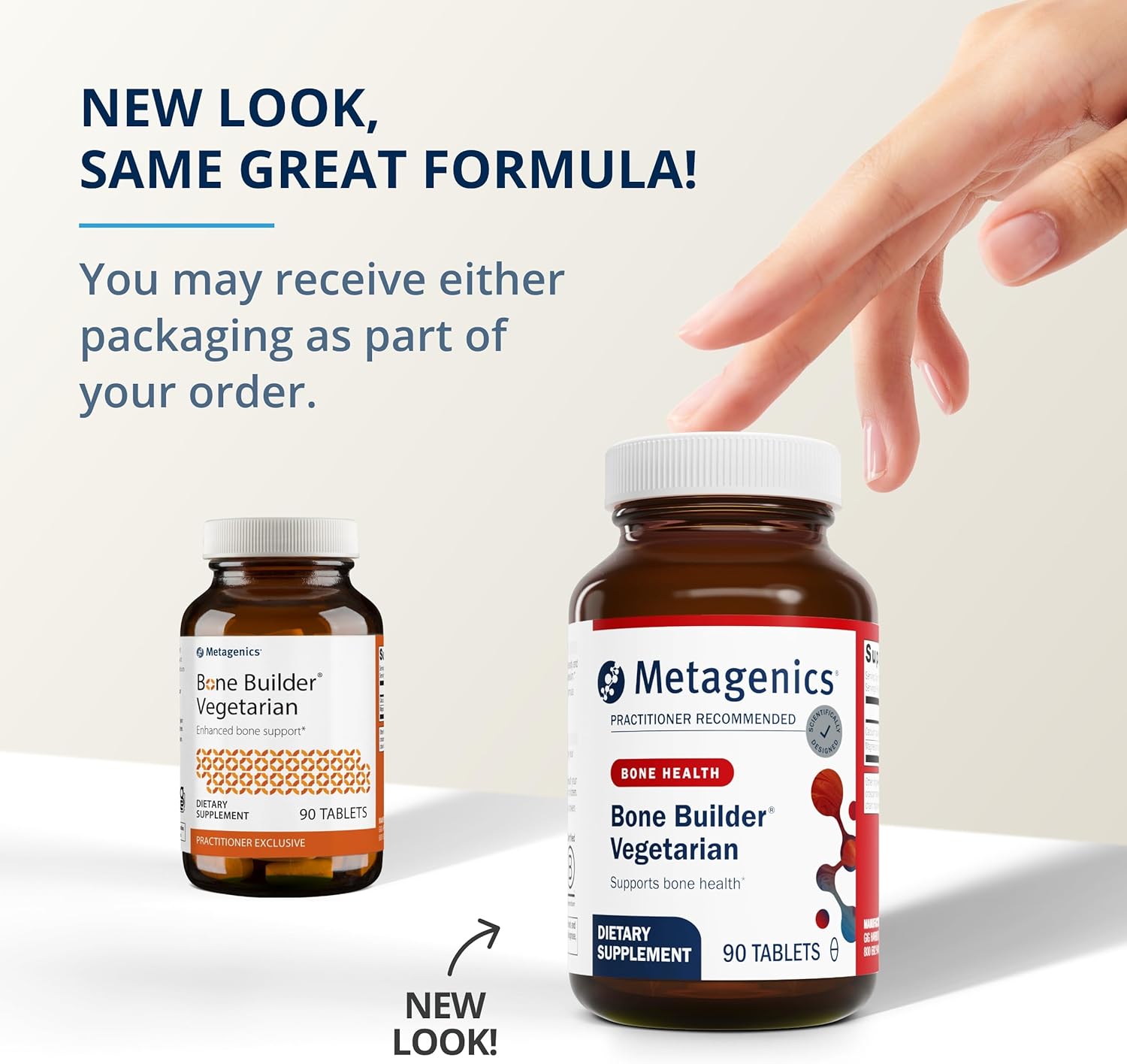 Vegetarian Bone Building Supplement with Magnesium & Calcium - Metagenics Bone Builder for Men & Women - 90 Servings