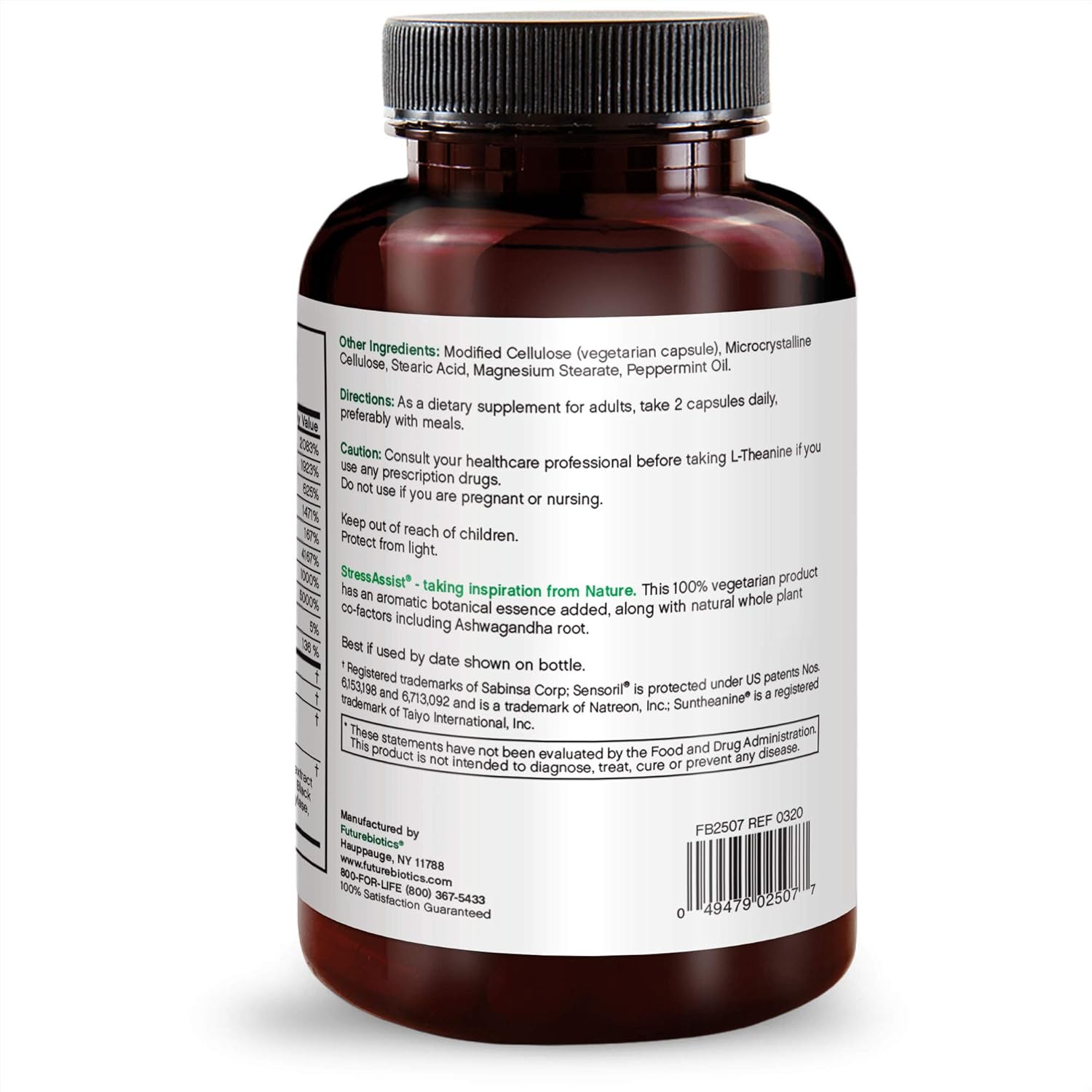 Vegetarian Capsules Futurebiotics StressAssist 60 Count for Stress Relief