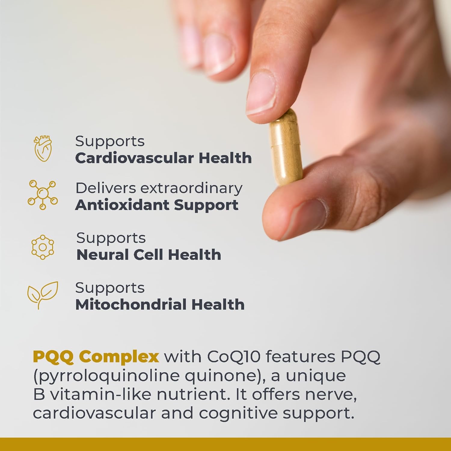 Vegetarian Coenzyme Q10 & PQQ Supplement for Antioxidant & Heart Support - 60 Capsules