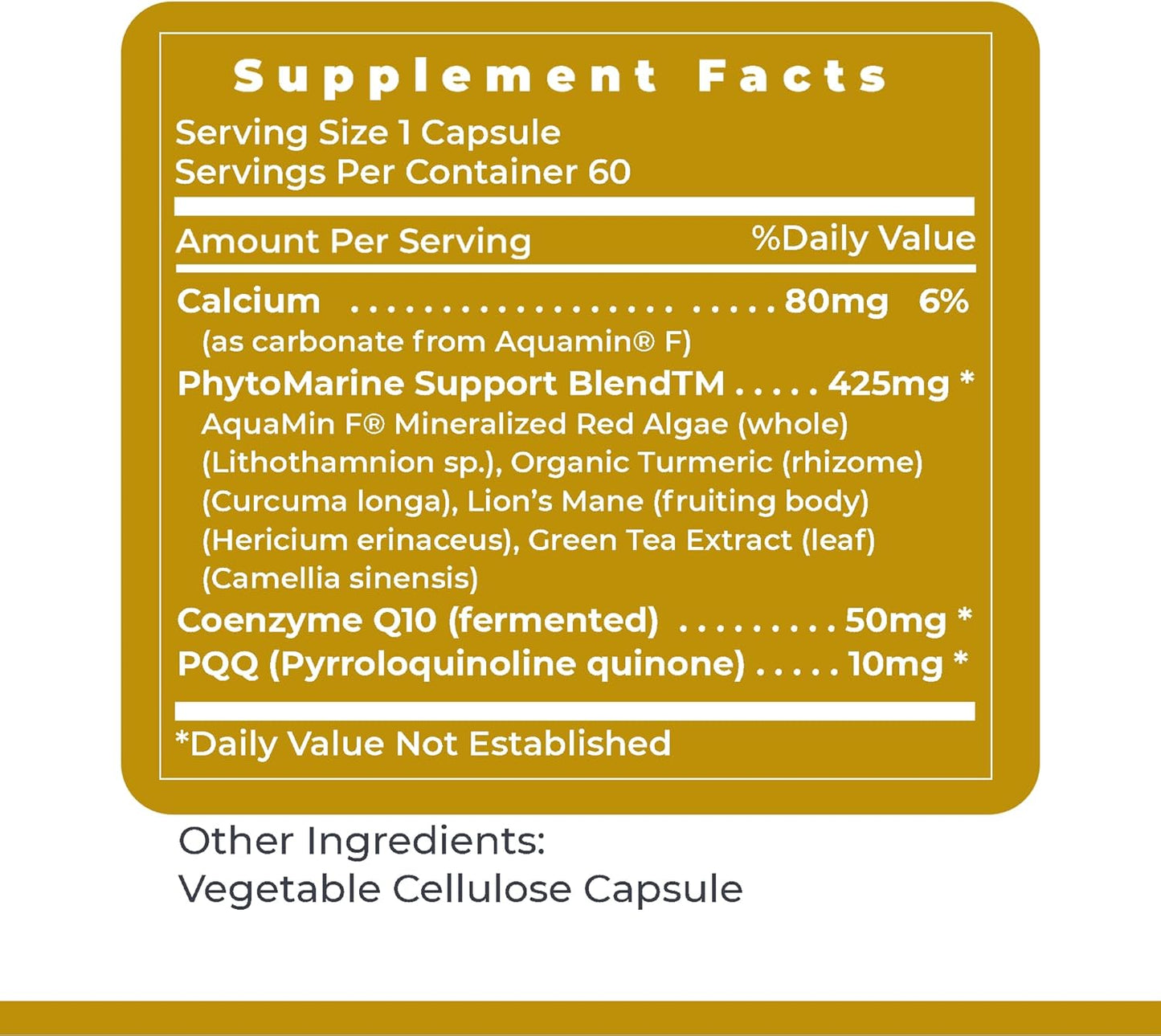 Vegetarian Coenzyme Q10 & PQQ Supplement for Antioxidant & Heart Support - 60 Capsules