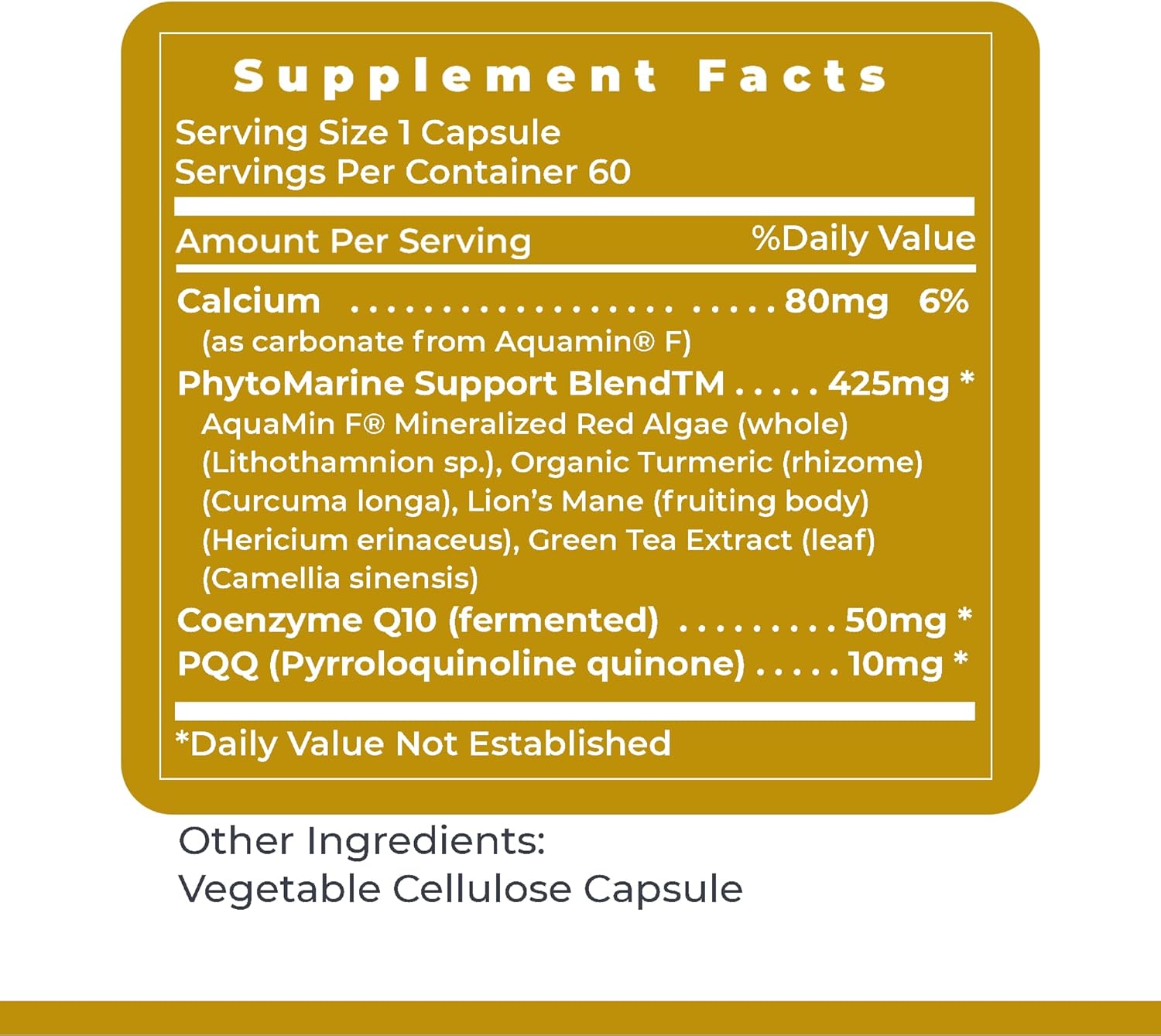 Vegetarian Coenzyme Q10 & PQQ Supplement for Antioxidant & Heart Support - 60 Capsules
