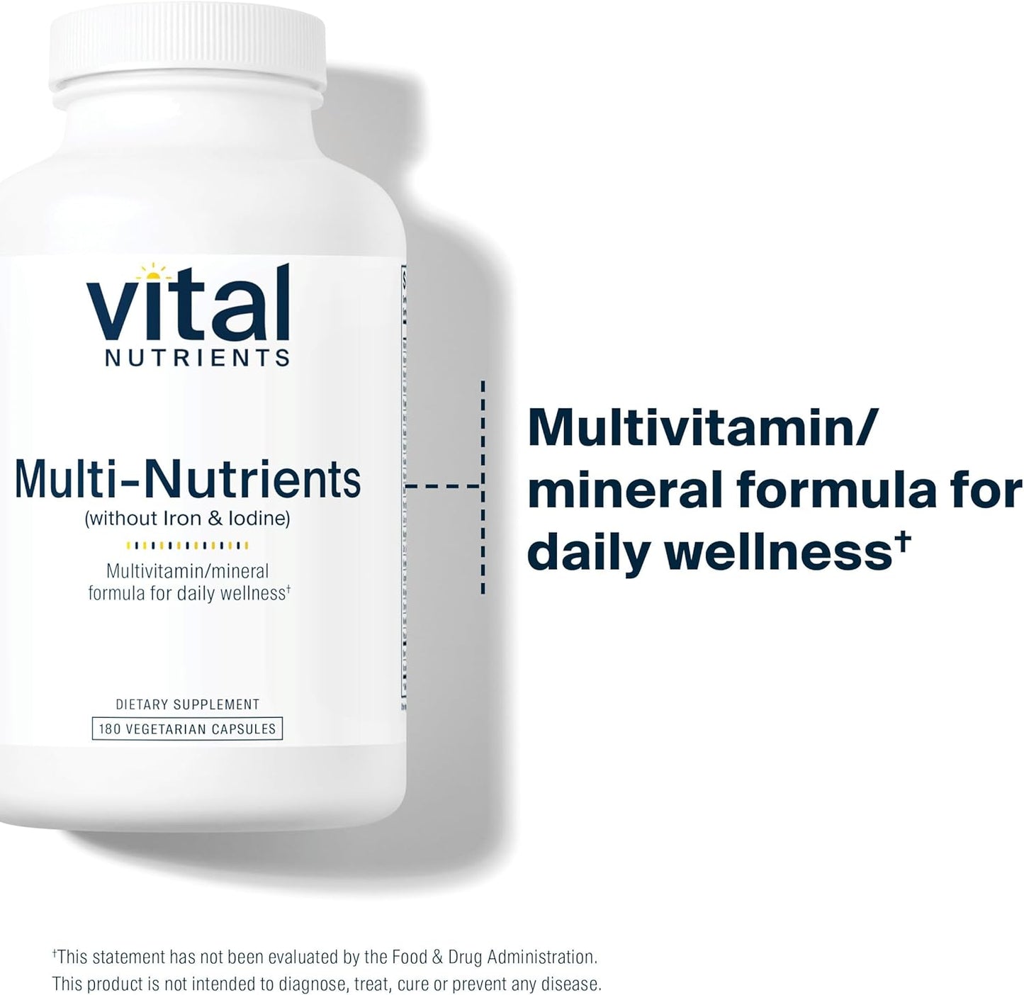 Vegetarian Daily Multivitamin with Antioxidants - Iron and Iodine Free - 180 Capsules
