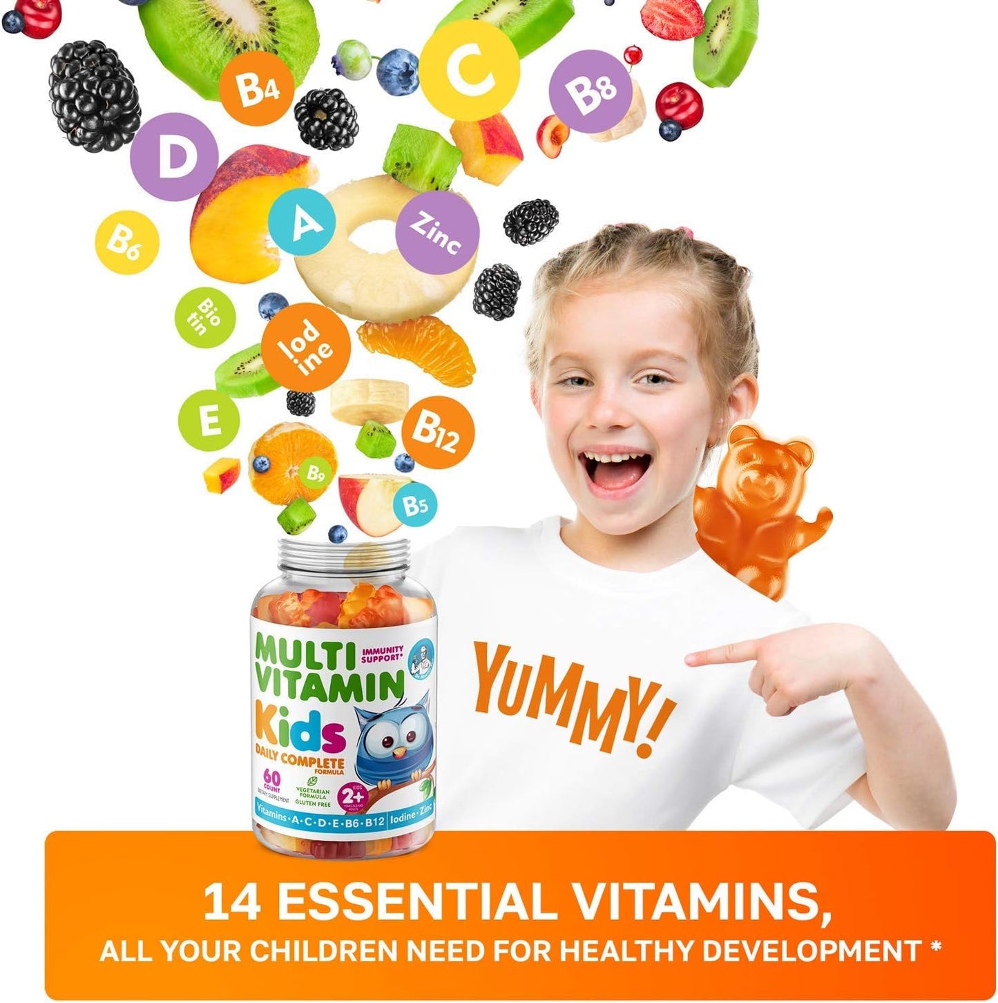 Vegetarian Elderberry Multivitamin Gummies for Kids & Adults - Immune Support + 14 Essential Vitamins - Dr. Moritz - BoostGo Australia
