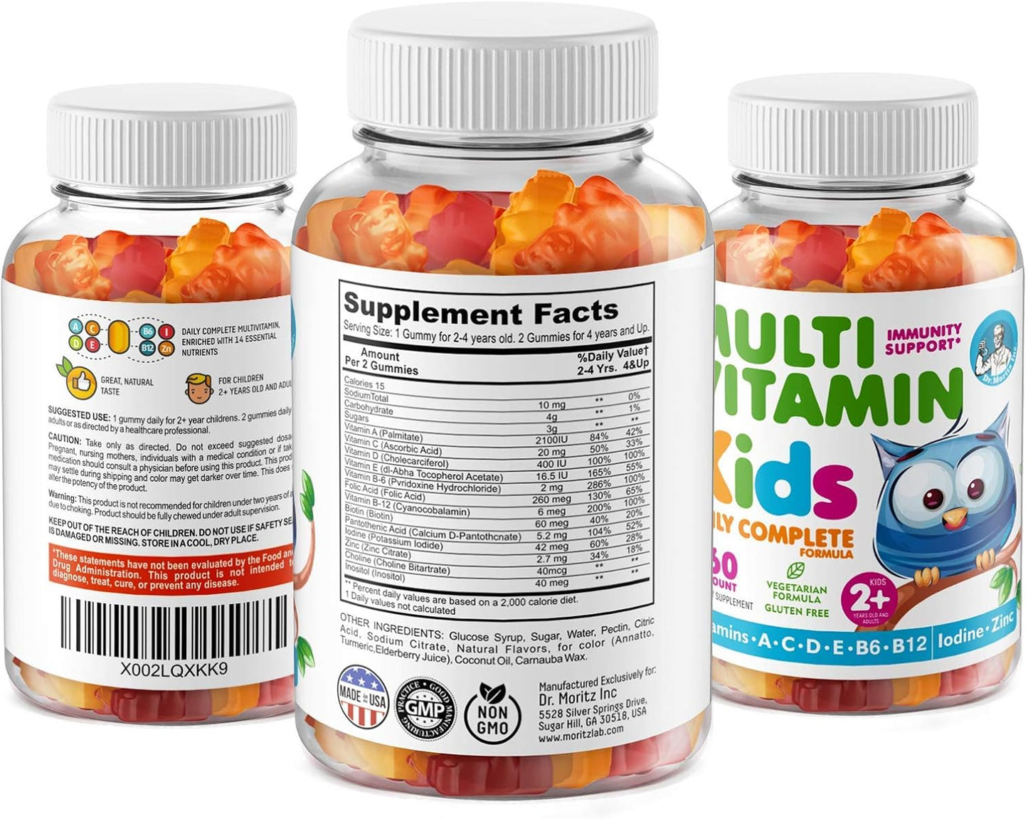 Vegetarian Elderberry Multivitamin Gummies for Kids & Adults - Immune Support + 14 Essential Vitamins - Dr. Moritz - BoostGo Australia