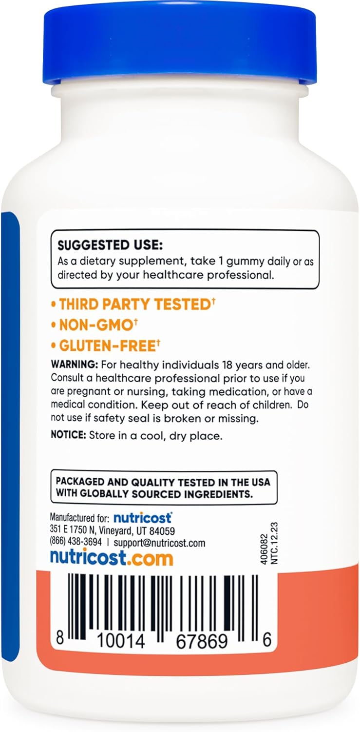 Vegetarian Folic Acid Gummies - 120 Gummies, 1 mg Per Serving - Men & Women Supplement - BoostGo Australia
